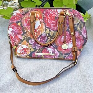 BRAHMIN Stunning PINK HEMINGWAY BOLD ROSE FLORAL FLOWERS ASHER Charm Convertible